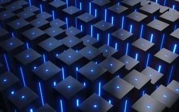 Stock Video Mobile And Illuminated Rectangular Prisms Platfor Animated Wallpaper