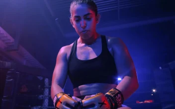 Stock Video Mixed Martial Arts Fighter Sitting In A Rin Animated Wallpaper