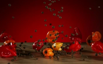 Stock Video Mix Of Peppers Falling To The Tabl Animated Wallpaper