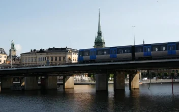 Stock Video Metros Crossing The Bridge During The Da Animated Wallpaper