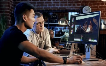 Stock Video Men Working On Video Editin Animated Wallpaper