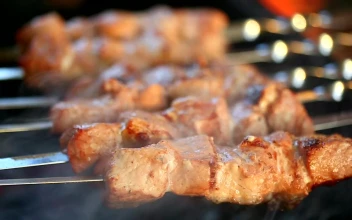 Stock Video Meat Roasting On Charcoal Gril Animated Wallpaper