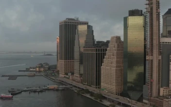 Stock Video Manhattan Waterfront Business Corporate Building Animated Wallpaper