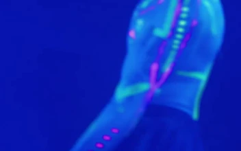 Stock Video Man With Neon Mask Dancing With Party Ligh Animated Wallpaper