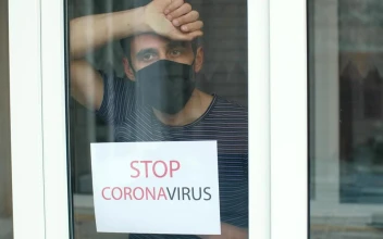 Stock Video Man With Coronavirus Sign In The Windo Animated Wallpaper