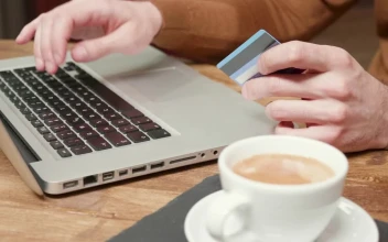 Stock Video Man Using Online Pay With Credit Card In Caf Animated Wallpaper