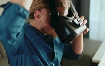 Stock Video Man Uses Vr Technology To Work From Hom Animated Wallpaper