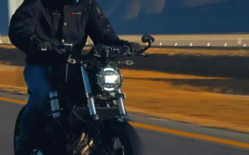 Stock Video Man Traveling Fast By Motorcycle On A Roa Animated Wallpaper
