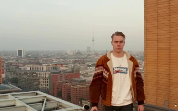 Stock Video Man Standing On The Edge Of The Roofto Animated Wallpaper