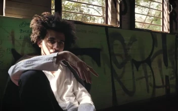 Stock Video Man Sitting In An Abandoned Buildin Animated Wallpaper