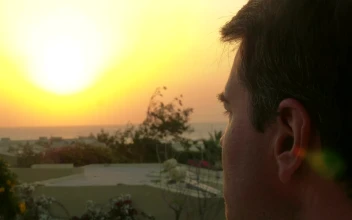 Stock Video Man Putting On Glasses To Look At The Horizo Animated Wallpaper