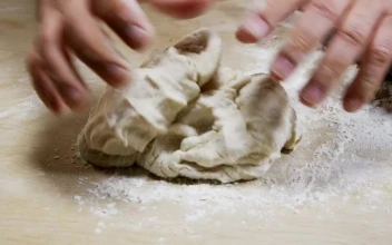 Stock Video Man Preparing Pizza Dough In The Kitche Animated Wallpaper