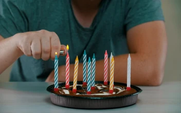 Stock Video Man Lighting Candles On A Small Birthday Cak Animated Wallpaper