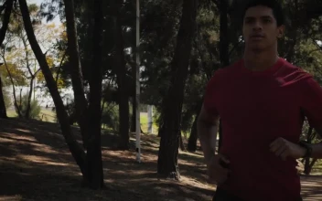 Stock Video Man Jogging On Trail In The Par Animated Wallpaper