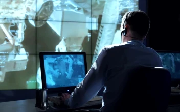 Stock Video Man In The Space Station Mission Contro Animated Wallpaper