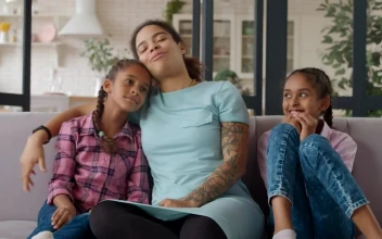 Stock Video Mother With Her Happy Daughters