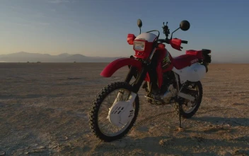 Stock Video Motorcycle For Motocross In The Desert