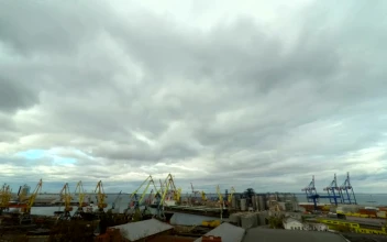 Stock Video Moving Cranes A Trading Port Time Lapse