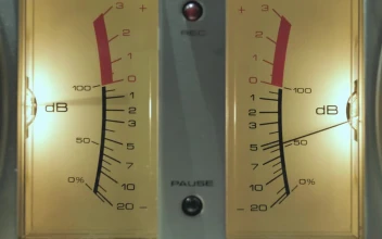 Stock Video Moving Needle On Retro Audio Tape Recorder