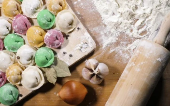 Stock Video Multicolored Homemade Dumplings