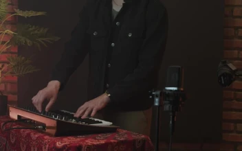 Stock Video Musician Playing A Piano Or A Midi