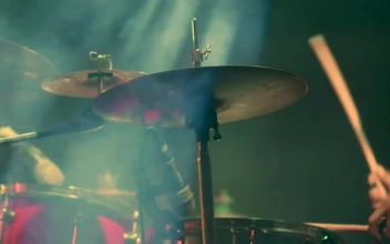 Stock Video Musician Playing Drums On Stage