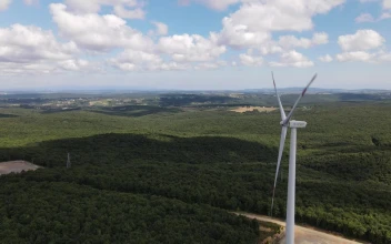Stock Video Natural Panorama From The Top Of A Windmill