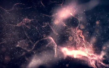 Stock Video Network Of Luminous Particles In Space