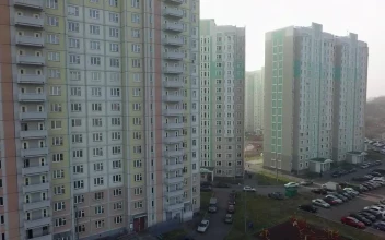 Stock Video New Apartments With Community Gardens