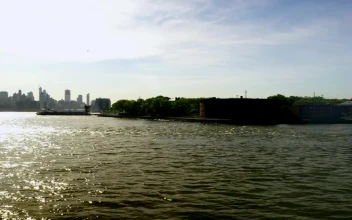 Stock Video New York Harbor And Skyline