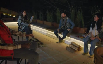 Stock Video Nice Night Between Friends With A Campfire