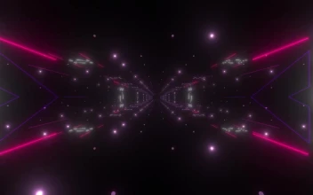 Stock Video Night Club Lights In A Endless Tunnel