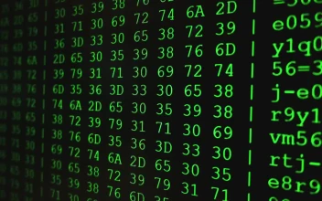 Stock Video Numeric Code On Screen Close Up