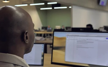 Stock Video Office Person Working On A Computer