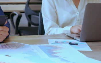 Stock Video Office Workers Hands Typing On Their Devices