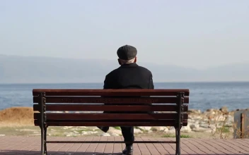 Stock Video Old Aged Man Relaxing In Front Of The Sea
