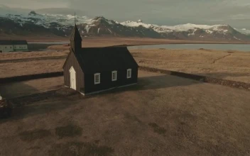 Stock Video Old Church In Iceland