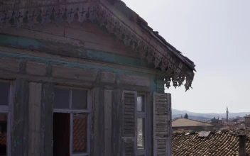 Stock Video Old Houses In A Village