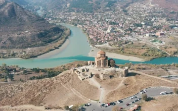 Stock Video Old Medieval Castle In The Top Of The Hill