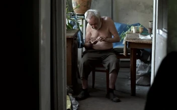 Stock Video Old Poor Hungry Man Counting Coins