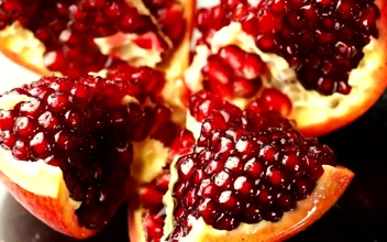Stock Video Open Pomegranate Rotating