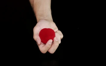 Stock Video Opening A Ring Box Against A Black Background
