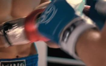 Stock Video Opening Salute Of A Boxing Match
