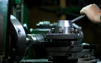 Stock Video Operating A Lathe