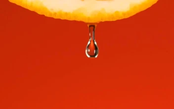 Stock Video Orange Slice On An Orange Background