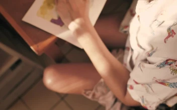 Stock Video Painter Drawing Lines In A Watercolor Art