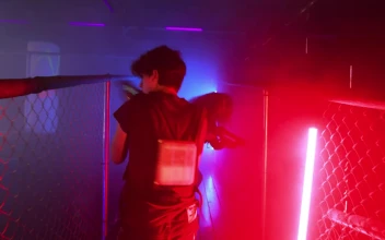 Stock Video Pair Of Friends Cleverly Playing Laser Tag