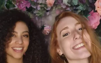 Stock Video Pair Of Happy Girls Dancing In Front Of The Camera