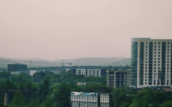 Stock Video Panorama From The Heights Of A Big City