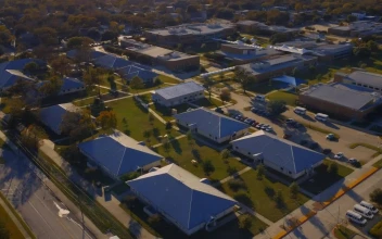 Stock Video Panorama Of A Residential Area Seen From Above